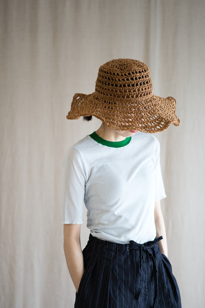 Sheer Rib RInger Half Sleeve/Light-blue(Green)