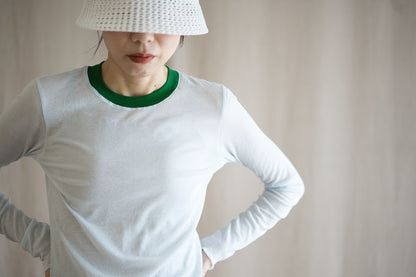 Sheer Rib RInger Long Sleeve/Light-blue(Green)