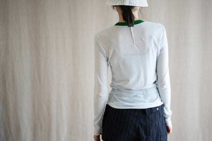 Sheer Rib RInger Long Sleeve/Light-blue(Green)
