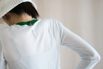 Sheer Rib RInger Long Sleeve/Light-blue(Green)