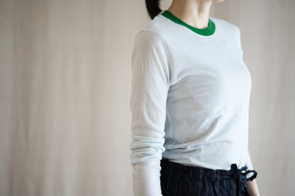 Sheer Rib RInger Long Sleeve/Light-blue(Green)