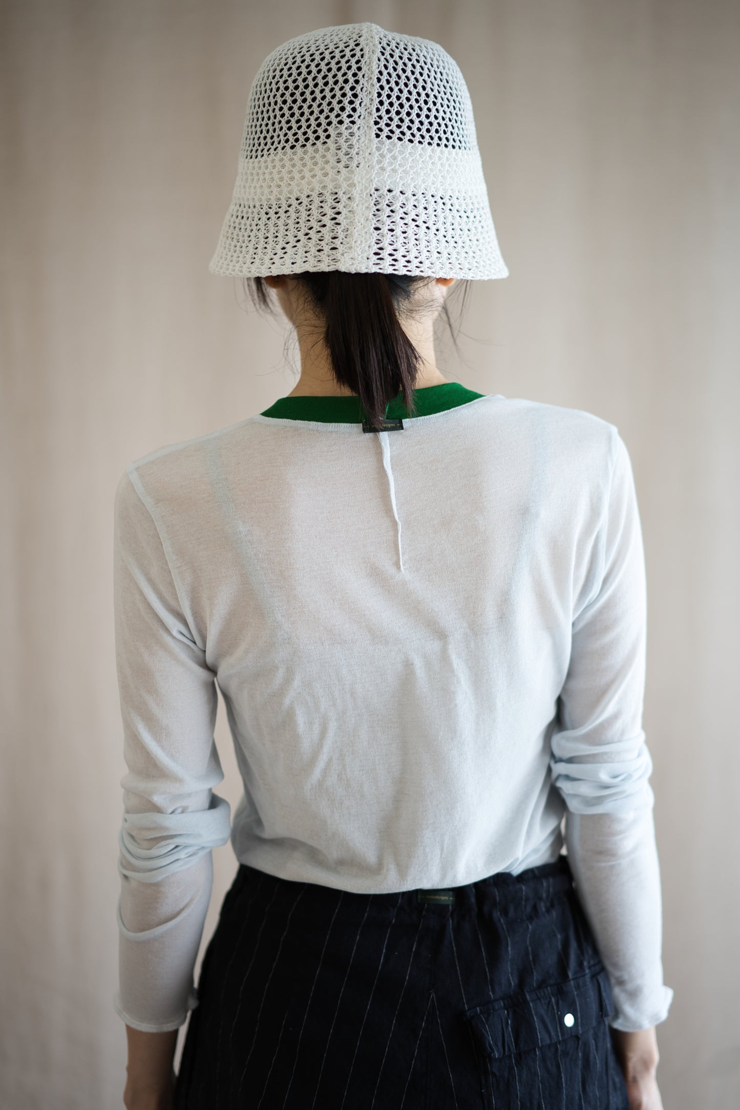 Sheer Rib RInger Long Sleeve/Light-blue(Green)