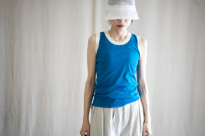 Sheer Rib RInger Tank-Top/Blue(Ecru)