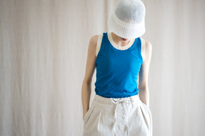 Sheer Rib RInger Tank-Top/Blue(Ecru)