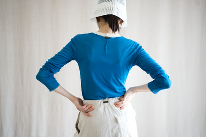 Sheer Rib RInger Long Sleeve/Blue(Ecru)
