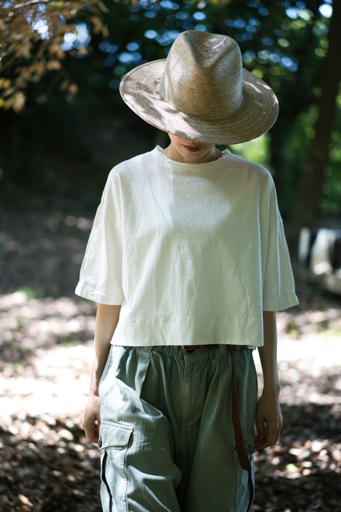 クロップドTシャツ/Cropped T-shirt/Off white