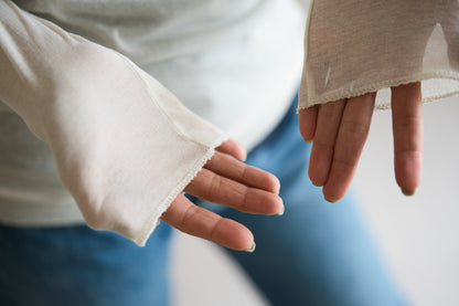 シアーリブクルーロングT/Sheer Rib Crewneck Long-Sleeved T/White Chalk