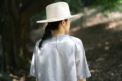 クロップドTシャツ/Cropped T-shirt/Sand gray