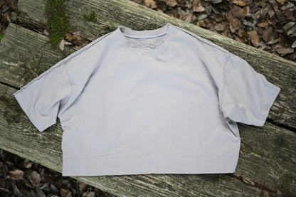 クロップドTシャツ/Cropped T-shirt/Sand gray