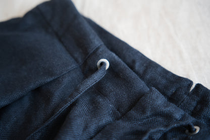 Oxford Linen Wide Pants/Night Navy