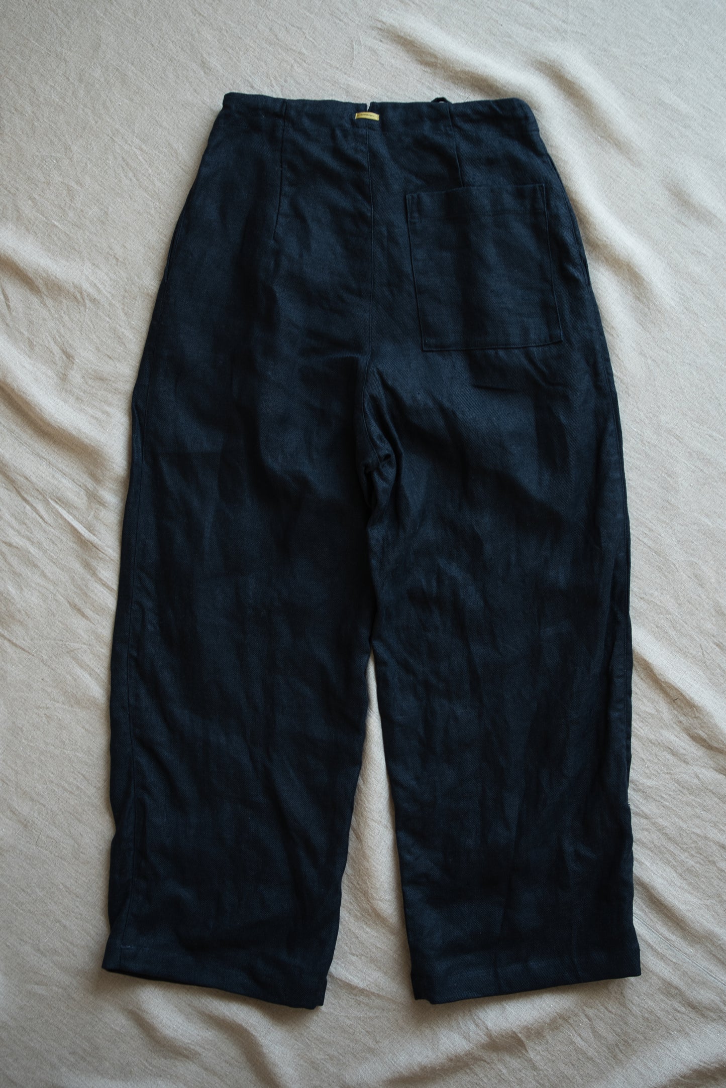 Oxford Linen Wide Pants/Night Navy