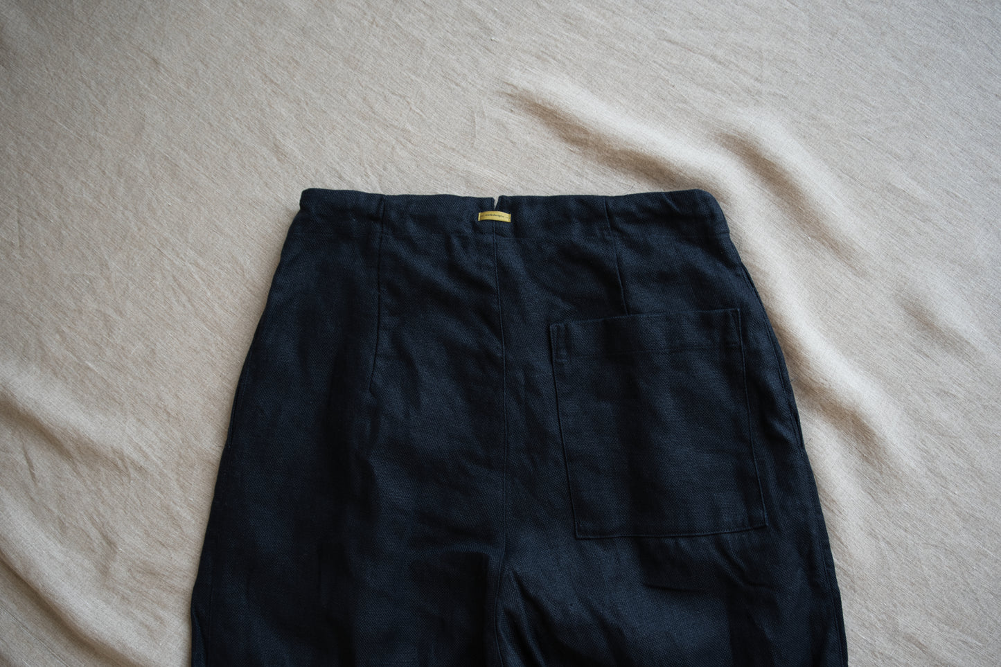 Oxford Linen Wide Pants/Night Navy
