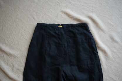Oxford Linen Wide Pants/Night Navy