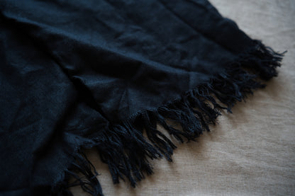Oxford Linen Fringe Dress/Night Navy