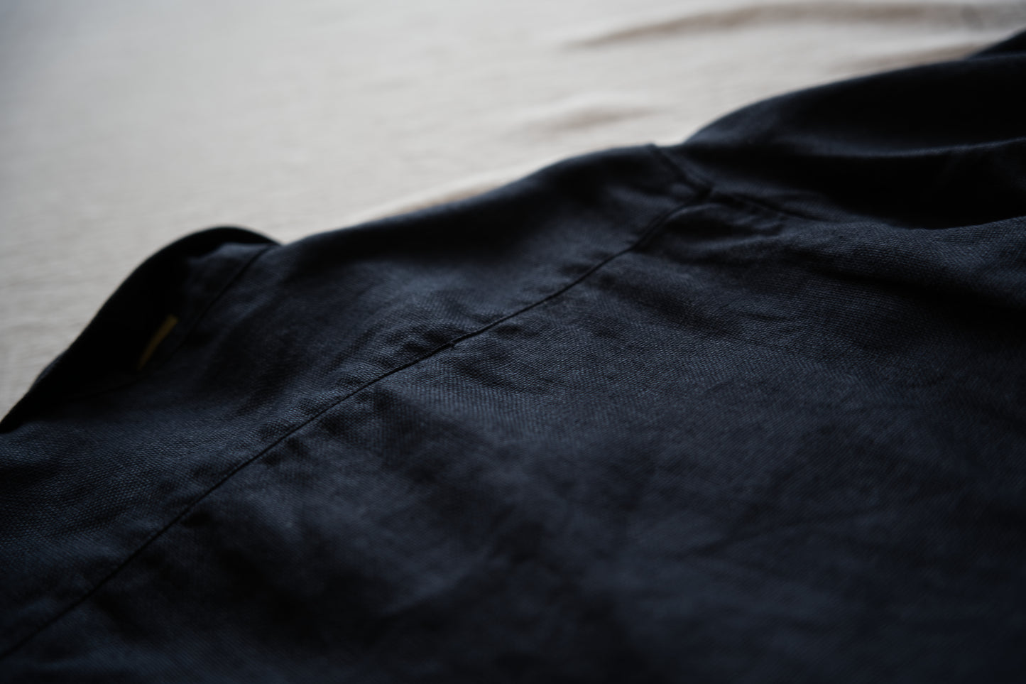 Oxford Linen Half-sleeved Shirt/Night Navy