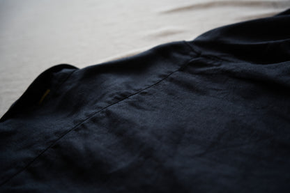 Oxford Linen Half-sleeved Shirt/Night Navy