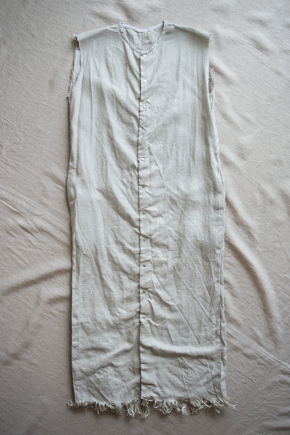 Oxford Linen Fringe Dress/Ecru
