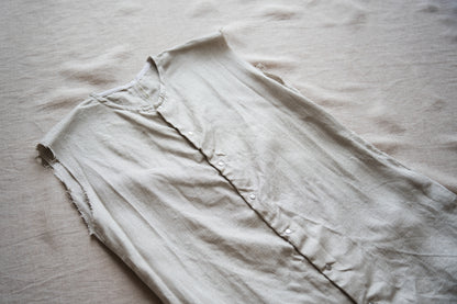 Oxford Linen Fringe Dress/Ecru