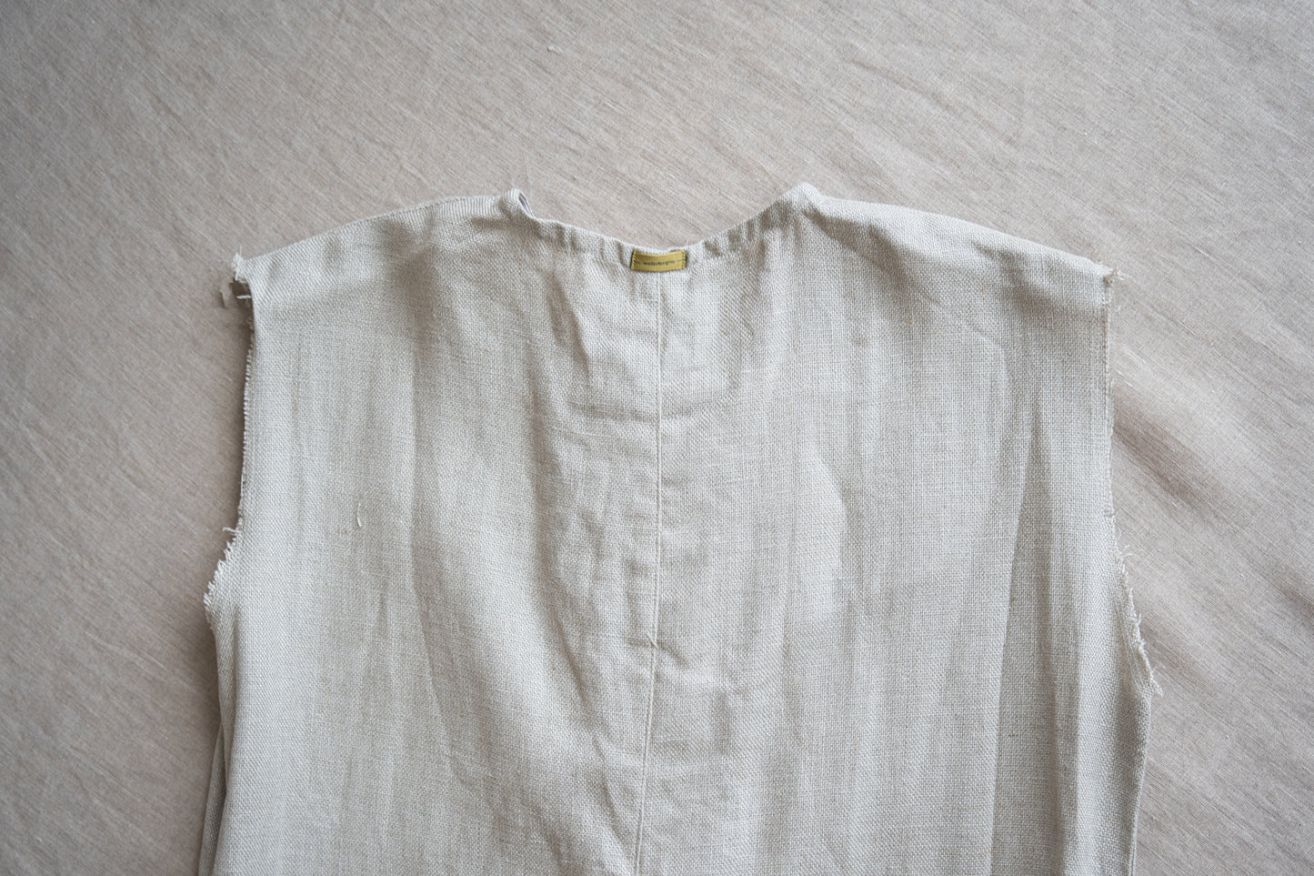 Oxford Linen Fringe Dress/Ecru