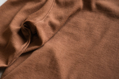 シアーリブクルーロングT/Sheer Rib Crewneck Long-Sleeved T/Rich Camel