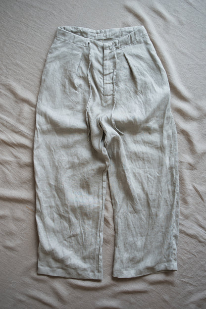 Oxford Linen Wide Pants/Ecru