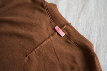 シアーリブクルーロングT/Sheer Rib Crewneck Long-Sleeved T/Rich Camel