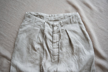Oxford Linen Wide Pants/Ecru
