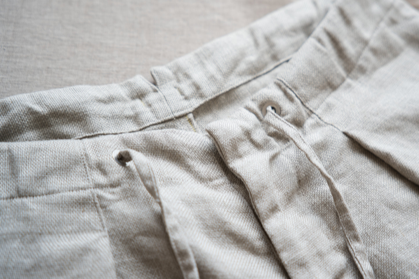Oxford Linen Wide Pants/Ecru