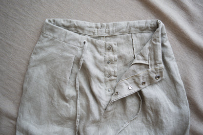 Oxford Linen Wide Pants/Ecru