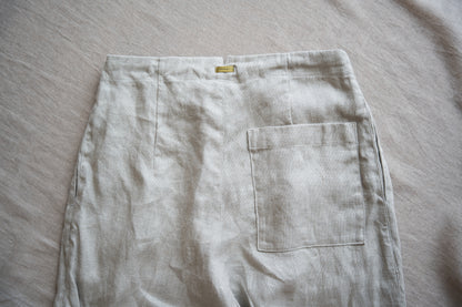 Oxford Linen Wide Pants/Ecru