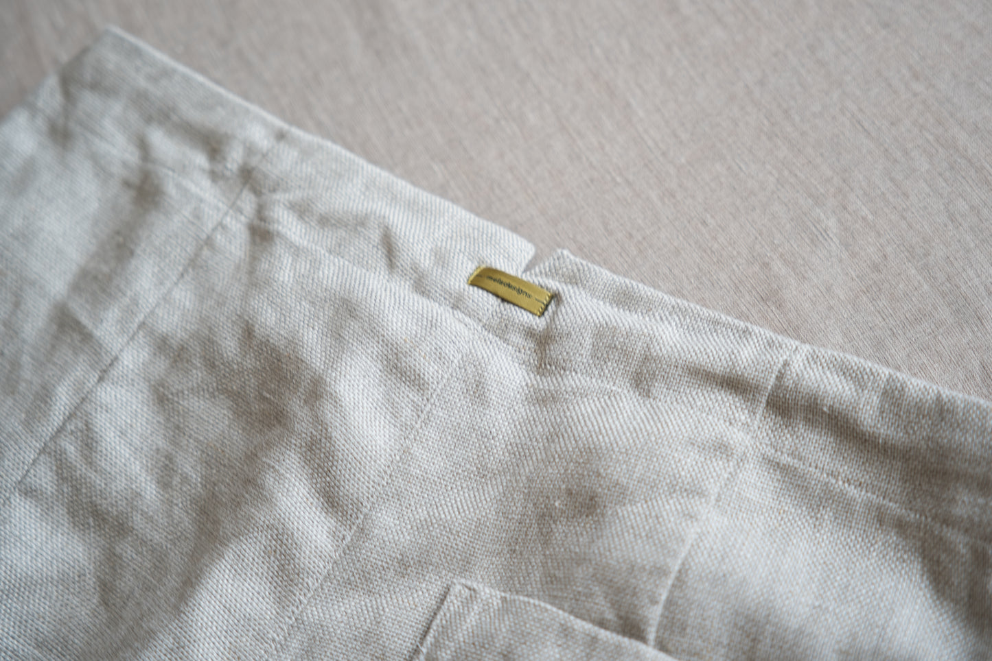 Oxford Linen Wide Pants/Ecru