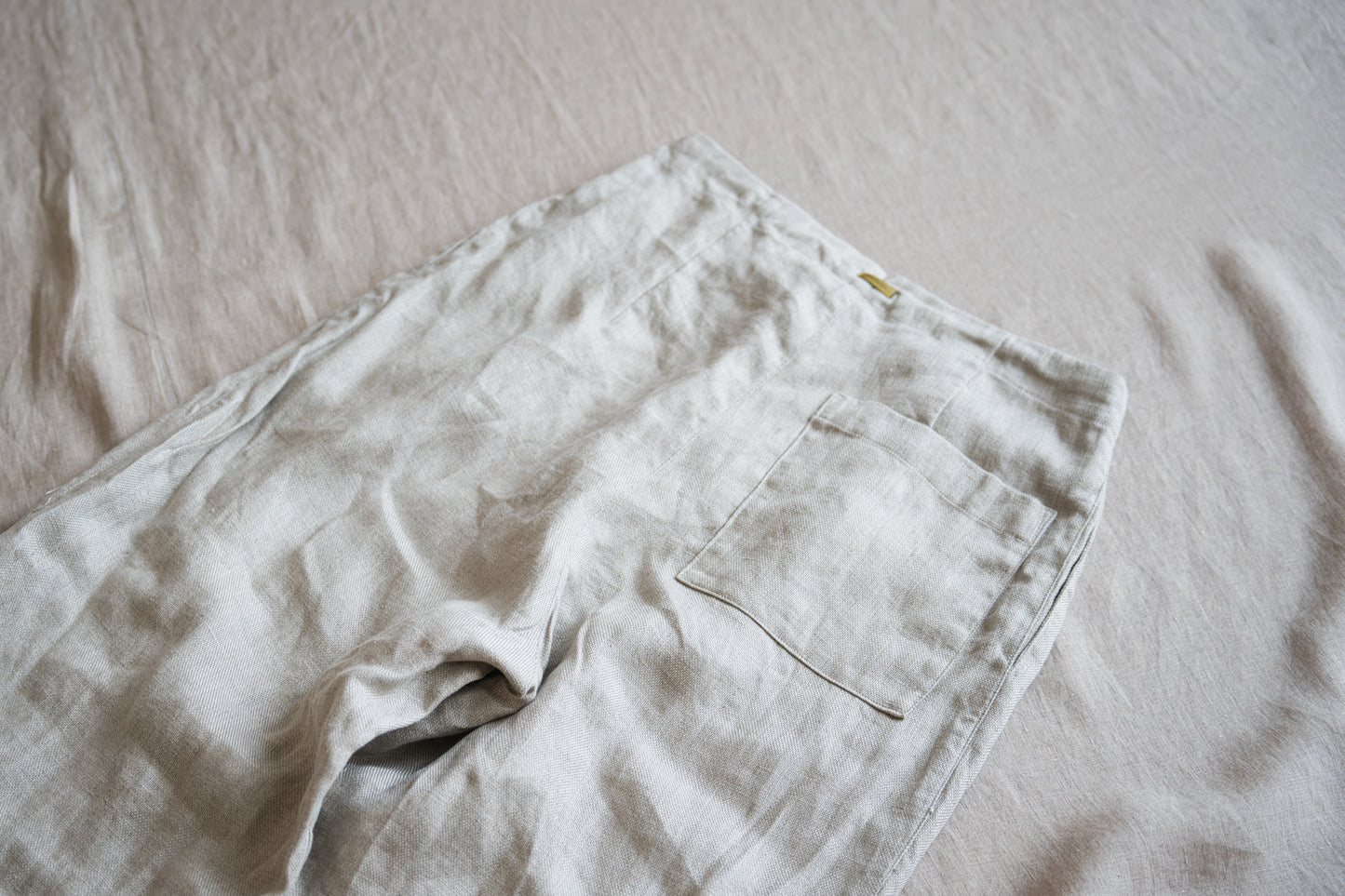 Oxford Linen Wide Pants/Ecru