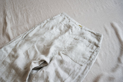 Oxford Linen Wide Pants/Ecru