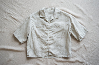 Oxford Linen Half-sleeved Shirt/Ecru