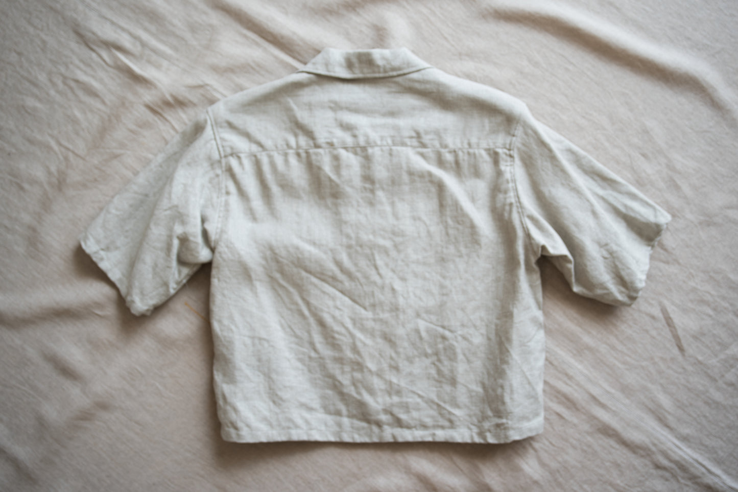 Oxford Linen Half-sleeved Shirt/Ecru