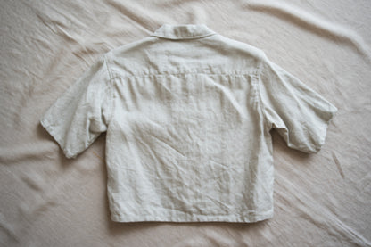 Oxford Linen Half-sleeved Shirt/Ecru