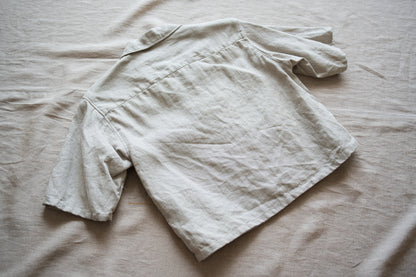 Oxford Linen Half-sleeved Shirt/Ecru