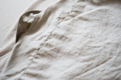 Oxford Linen Half-sleeved Shirt/Ecru