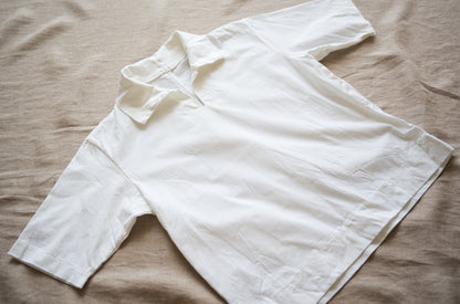 Prime Cotton V-neck Polo/White