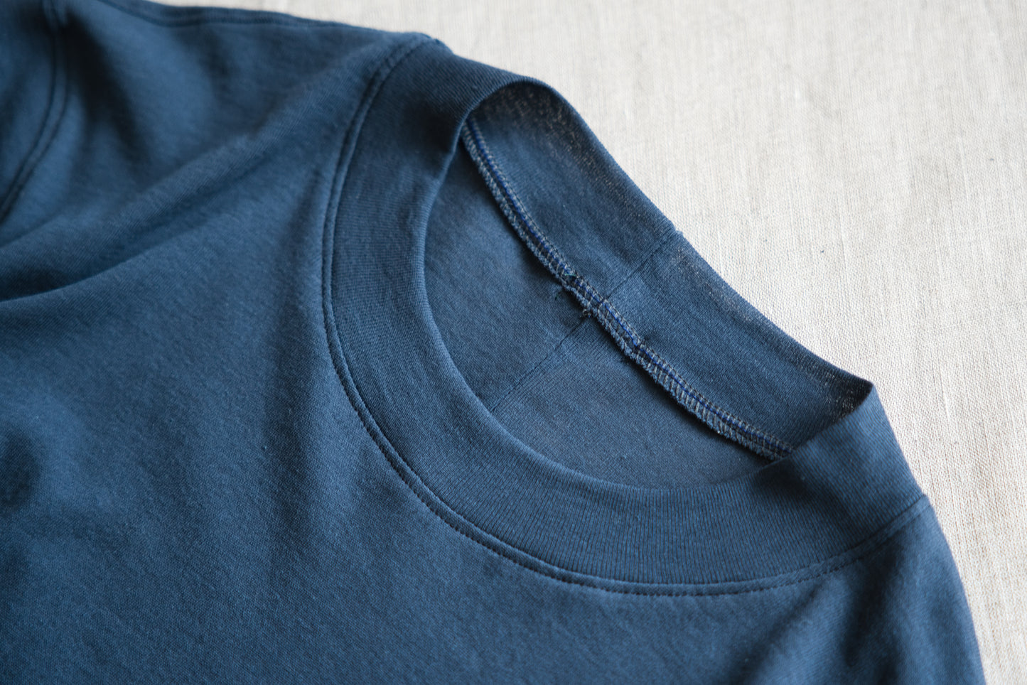 シアーリブクルーロングT/Sheer Rib Crewneck Long-Sleeved T/Gray Navy