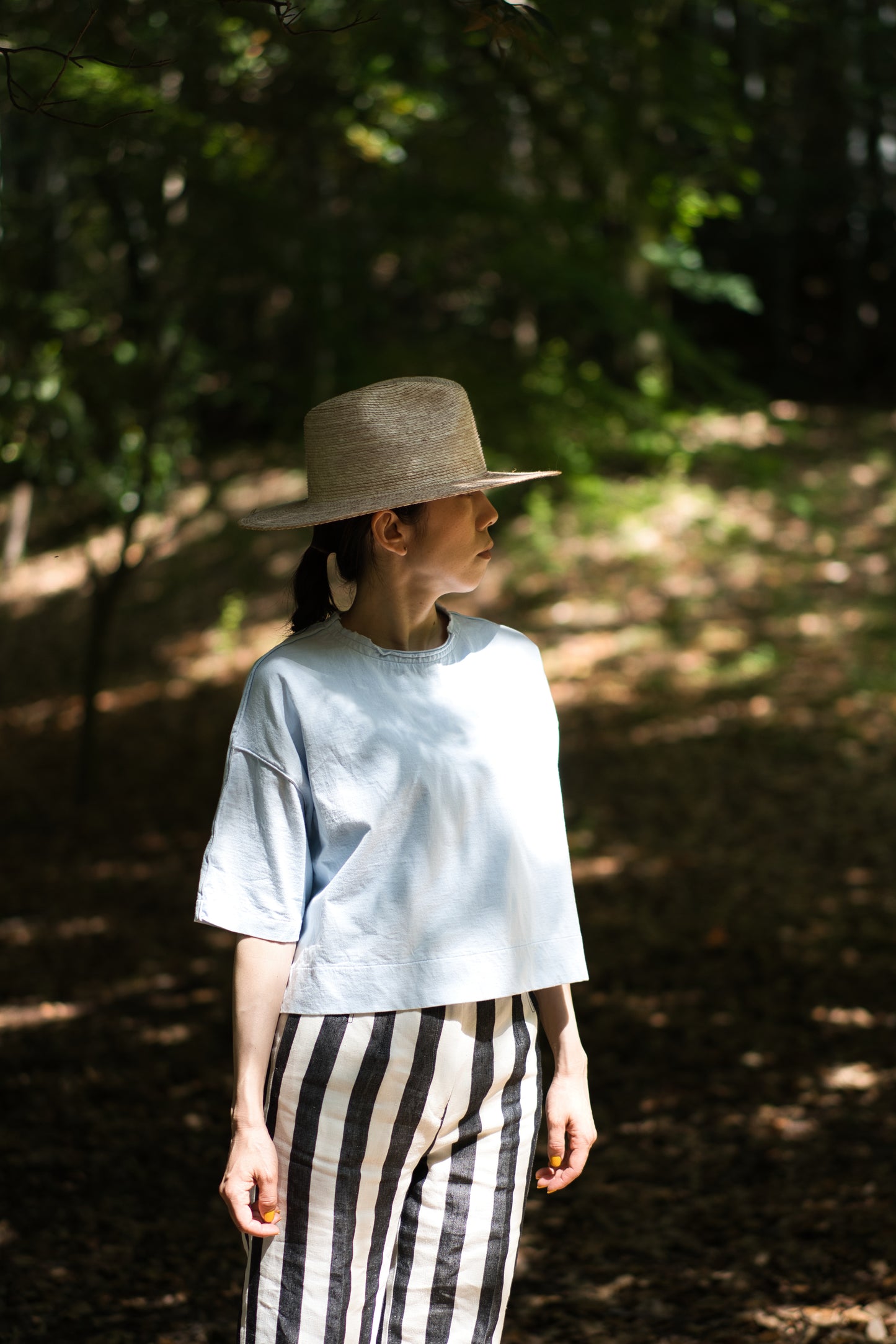 クロップドTシャツ/Cropped T-shirt/Light blue