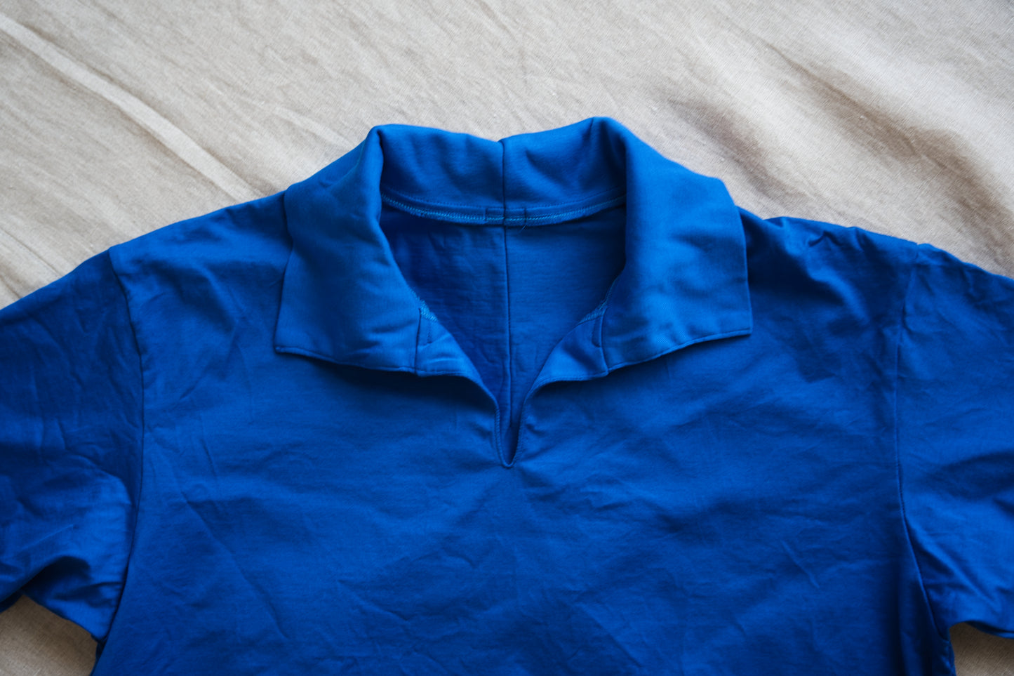 Prime Cotton V-neck Polo/Royal Blue