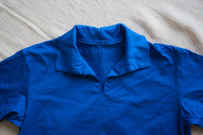 Prime Cotton V-neck Polo/Royal Blue
