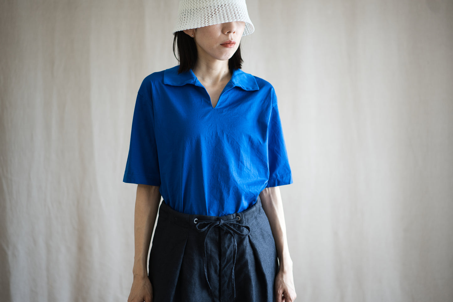 Prime Cotton V-neck Polo/Royal Blue