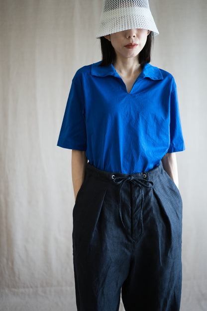 Oxford Linen Wide Pants/Night Navy
