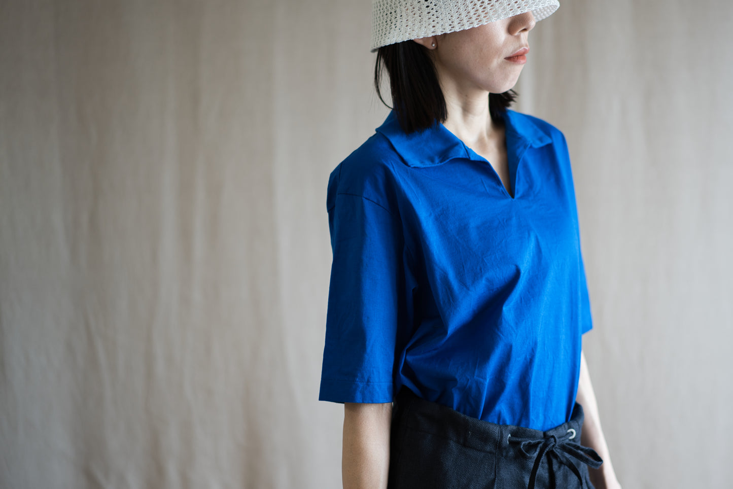 Prime Cotton V-neck Polo/Royal Blue