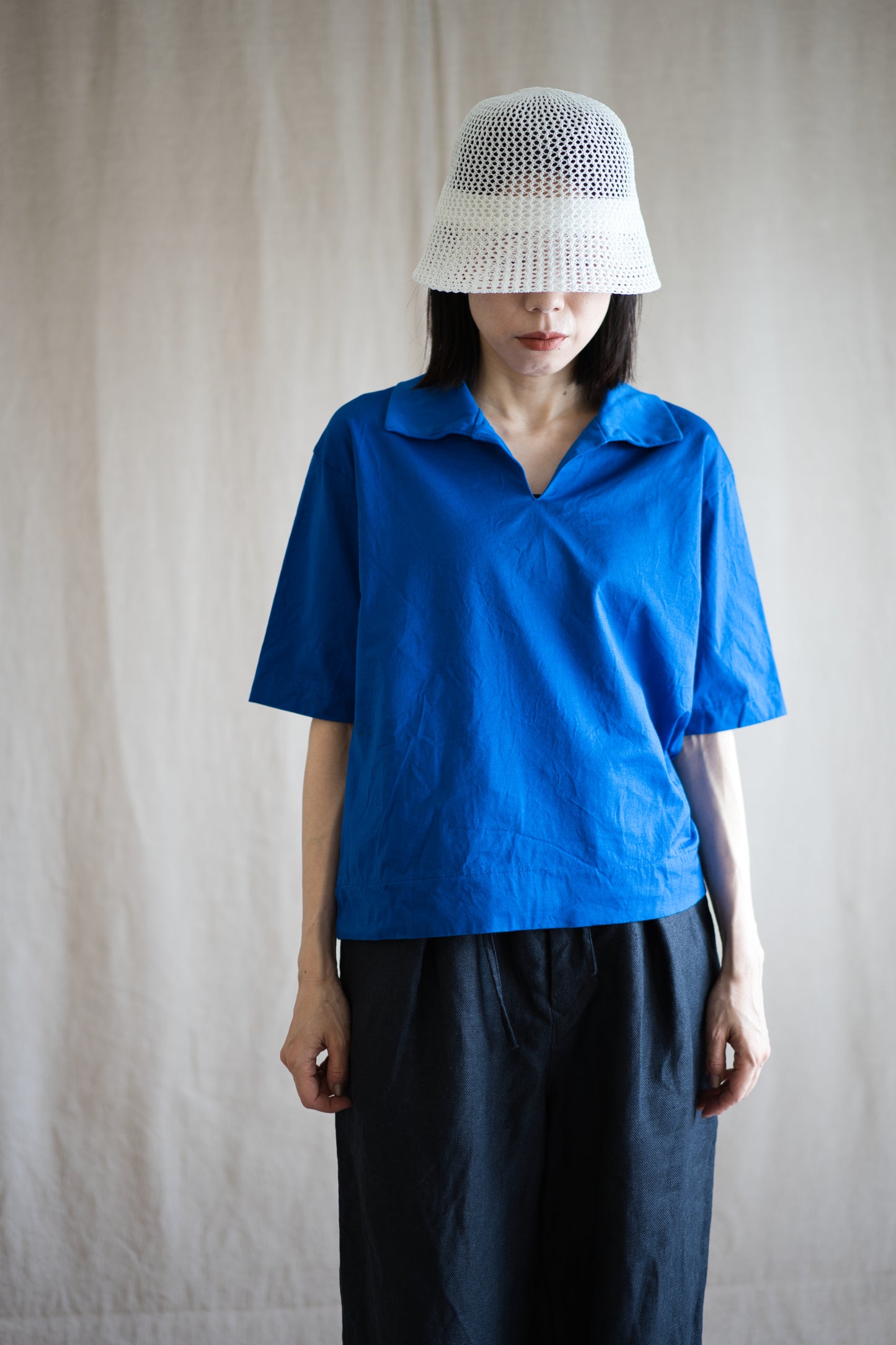 Prime Cotton V-neck Polo/Royal Blue