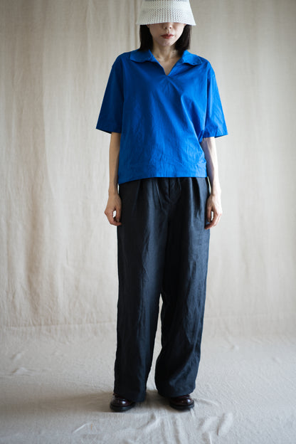 Oxford Linen Wide Pants/Night Navy