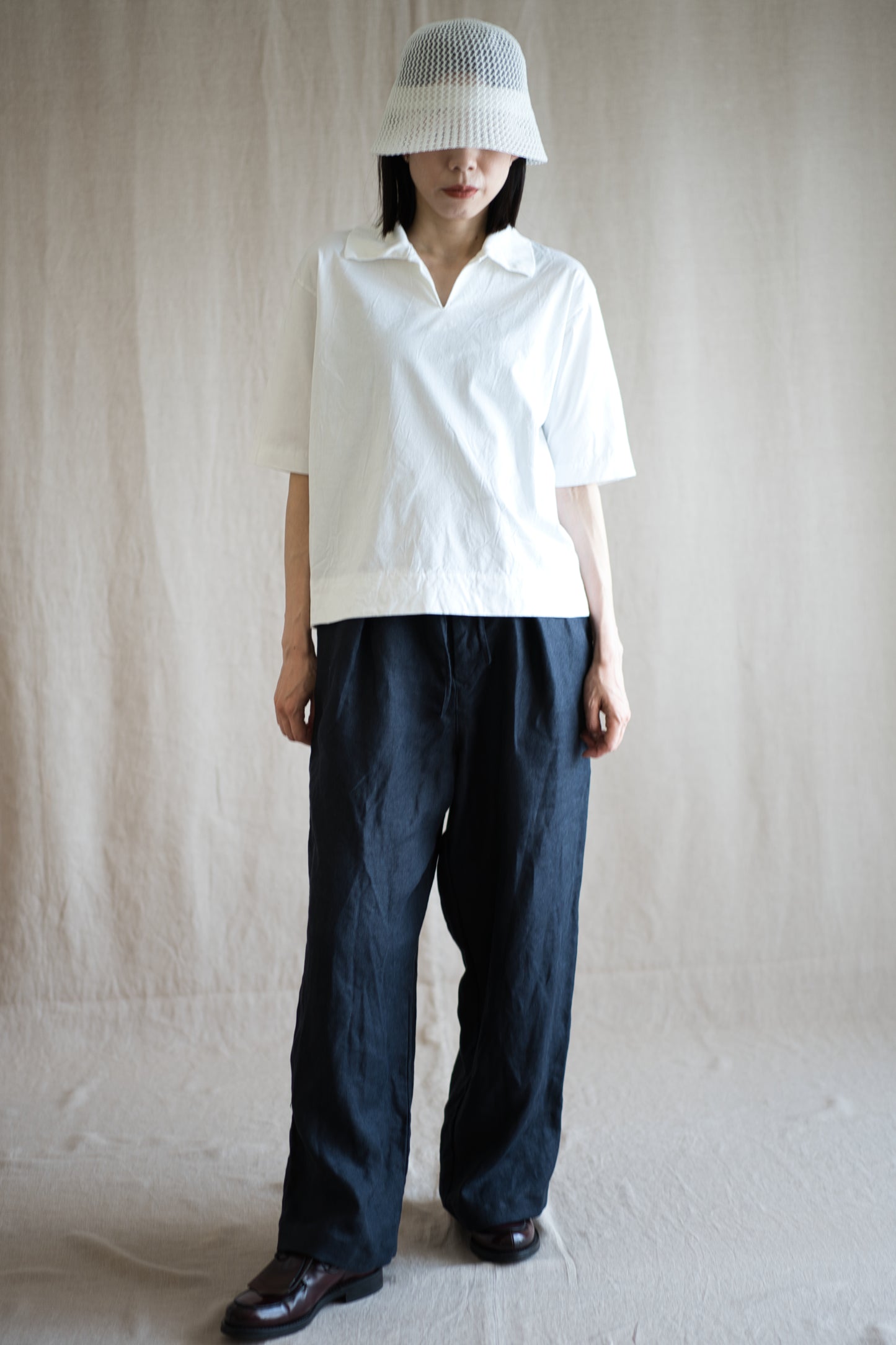 Prime Cotton V-neck Polo/White