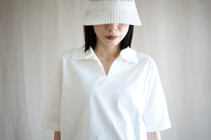 Prime Cotton V-neck Polo/White